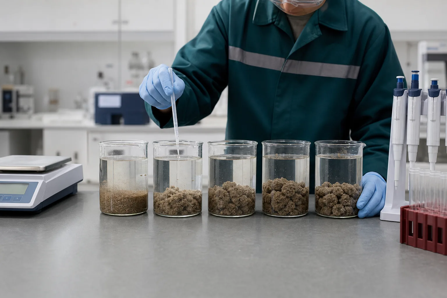 Illustrative polymer sample testing in a laboratory